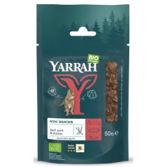 (DLA KOTA DOROSŁEGO) PRZYSMAK - KOSTKI Z WOŁOWINY, WIEPRZOWINY I KURCZAKA BEZGLUTENOWY BIO 50 g - YARRAH