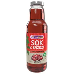SOK Z BRZOZY Z ŻURAWINĄ 750 ml - NATURAVENA [ZBIORCZE x5]
