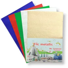 Filc dekoracyjny mix kolorów metallic A4 op. 5szt., Penword
